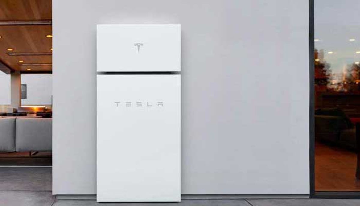 Tesla solar battery system installed for home energy storage